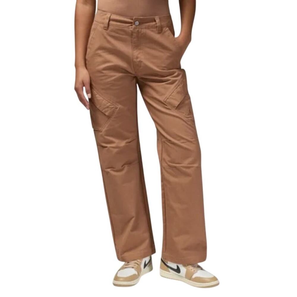 NWT Jordan Nike Cotton Women Utility Cargo High-rise Pants Archaeo Brown Size L
